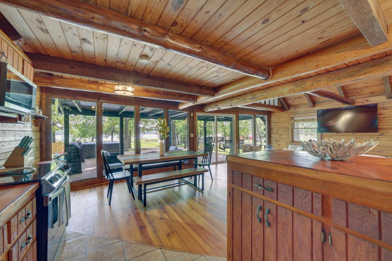 Modern Fairland Log Cabin With Lake Access! Exterior photo